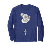 Funny Astronaut Holding Planet Balloons on Space Birthdays Long Sleeve T-Shirt