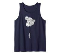 Funny Astronaut Holding Planet Balloons on Space Birthdays Tank Top