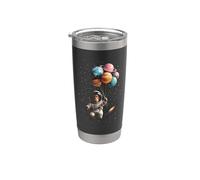 Funny Astronaut Monkey Space Holding Planets Balloon Science Stainless Steel Insulated Tumbler