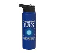 Funny Astronomy Joke Pluto Planet Science Nerd Humor Galaxy Stainless Steel Insulated Water Bottle