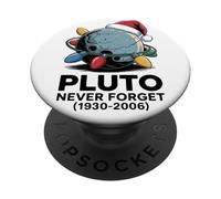 Funny Astronomy - Xmas Space Geeks Never Forget Pluto PopSockets Adhesive PopGrip
