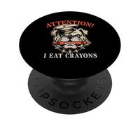 Funny Attention Soldier I EAT CRAYONS Our Troop Military Dog PopSockets Adhesive PopGrip