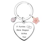Funny Aunt Gifts, Auntie Keyring, If Aunties Were Bogeys I'd Pick You Keyring, Presents for Aunt, Mothers Day Gifts for Auntie,Aunt Birthday Gifts,Aunt Christmas Gifts