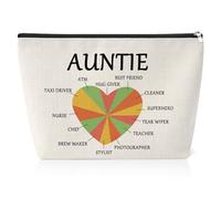 Funny Aunt Gifts Cosmetic Bag Best Aunt Ever Gifts Travel Bag Aunty Birthday Gifts from Niece and Nephew Christmas Mothers Day Gifts for Auntie Thank You Presents for Aunt Zipper Pouch
