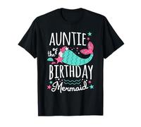 Funny Auntie Of The Birthday Mermaid Aunty Gift For Women T-Shirt