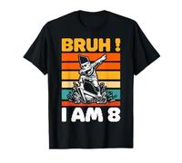 Funny Aura Farming Boy 8 Years Old 8th Birthday Bruh I'm 8 T-Shirt