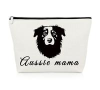 Funny Aussie Dog Lover Makeup Bag Thank You Gifts for Woman Shepherd Australian Shepherd Dog Owner Aussie Mom Pet Lover Cosmetics Bag Christmas Birthday Present Animal Themed Travel Cosmetic Pouch