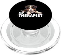 Funny Aussie Puppy My Therapist Australian Shepherd Dog PopSockets PopGrip for MagSafe