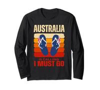 Funny Australia is Calling I Must Go Aussie Design Men Woman Long Sleeve T-Shirt