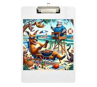 Funny Australian Animals Clipboard Acrylic Writing Clipboards Letter Size Clipboards with Low Profile Metal Clip for Nurses, Lawyers, Doctor Offices 12.5 x 9 Inches