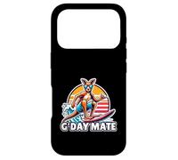 Funny Australian Beach G'Day Mate Surfing Kangaroo Case for iPhone 17 Pro