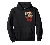 Funny Australian Shepherd Christmas Dog Pocket Aussie Santa Pullover Hoodie