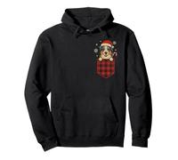 Funny Australian Shepherd Christmas Dog Pocket Aussie Santa Pullover Hoodie