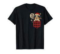 Funny Australian Shepherd Christmas Dog Pocket Aussie Santa T-Shirt