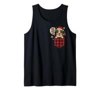 Funny Australian Shepherd Christmas Dog Pocket Aussie Santa Tank Top