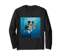 Funny Australian Shepherd Swimming Underwater Long Sleeve T-Shirt
