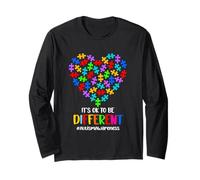 Funny Autism Awareness It's Ok to Be Different Puzzle Heart Long Sleeve T-Shirt