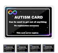 Funny Autism Excuse Card (5-sets)- Interactive Gag Gift for Friends Gathering, Plastic Card in Small Briefcase, Wallet-Size PVC for Autism Awareness, Stocking Stuffers & White Elephant Gift Exchange