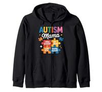 Funny Autism Mama Stressed but Blessed Mom Zip Hoodie