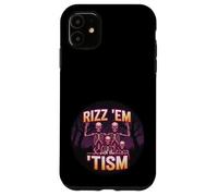 Funny Autism Rizz Em With The Tism Skeleton Meme Autistic Case for iPhone 11