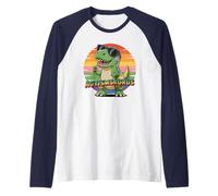 Funny AUTISMSAURUS T-Rex Rizz Em Tism Dino Mom Kindness SPED Raglan Baseball Tee