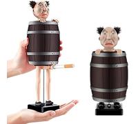 Funny Automatic Cigarette Dispenser,Prank PopUp Cigarette Holder Box,Weird Santa Claus in The Wooden Barrel Cigarette Box,Santa Claus Figurines for Christmas Party Home Decor,Prank Toy Gift for Man