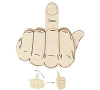 Funny Automatic Middle Finger Pin, Handmade Wooden Finger Pin, Flip-Down Middle Finger Pin, Interactive Mood Expression Pins, Emotional Pin, Wood