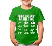 Funny Aviation Enthusiast T-Shirt for Kids Airplane Lover Gift Flying Airplanes Dreaming of Airplanes Cotton Comfort Tee #T490 Irish Green 9-11 Years