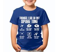 Funny Aviation Enthusiast T-Shirt for Kids Airplane Lover Gift Flying Airplanes Dreaming of Airplanes Cotton Comfort Tee #T490 Royal 12-14 Years