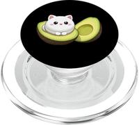 Funny Avocado Cat Kawaii Kitten Food Lover Cute Design PopSockets PopGrip for MagSafe