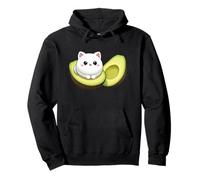Funny Avocado Cat Kawaii Kitten Food Lover Cute Design Pullover Hoodie