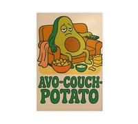 Funny Avocado Couch Potato Canvas Poster Bedroom Decor Landscape Office Room Decor Gift 08x12inch(20x30cm)
