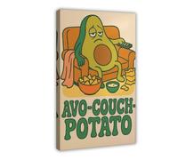 Funny Avocado Couch Potato Canvas Poster Bedroom Decor Landscape Office Room Decor Gift 20x30inch(50x75cm)
