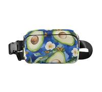 Funny Avocado Fruit Royal Blue Fashion Waist Bag Fanny Pack for Women Men Mini Belt Bag with Adjustable Strap for Travel Shopping Running, funny Avocado fruit Royal Blue, One Size