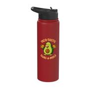 Funny Avocado Guacamole Mole Tacos Mexico Texas Tex Mex Stainless Steel Insulated Water Bottle