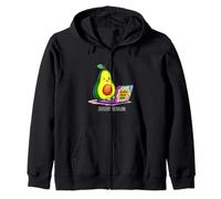 Funny Avocado Smashing Deadlines From Home Zip Hoodie