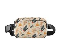 Funny Avocado Waterproof Crossbody Bag Waist Packs with Adjustable Strap for Shopping Sports Work, Christmas Holly Leaves, One Size
