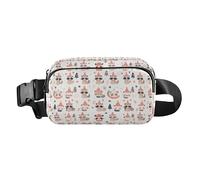 Funny Avocado Waterproof Crossbody Bag Waist Packs with Adjustable Strap for Shopping Sports Work, Cute Raccoon Wildlife Christmas, One Size