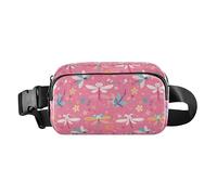 Funny Avocado Waterproof Crossbody Bag Waist Packs with Adjustable Strap for Shopping Sports Work, Dragonfly Pattern Illustration, One Size