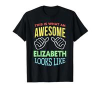 Funny Awesome Elizabeth Saying Elizabeth Name Value Graphic T-Shirt, Men, Black, XL