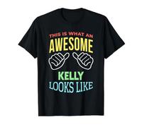 Funny Awesome Kelly Saying Kelly Name Value Graphic T-Shirt, Men, Black, XL