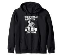 Funny Awesome Welding Welder Men Dad Metal Iron Worker Zip Hoodie