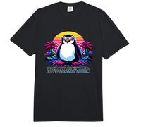 Funny Awkward But Loyal Penguin Synthwave Vapowave Introvert Comfort Colors Adult Heavyweight T-Shirt