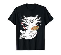Funny Axolotl Artist Painter Cute Animal Lover T-Shirt