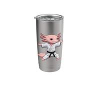 Funny Axolotl Doing Karate Samurai Ninja Axolotl Stainless Steel Insulated Tumbler