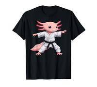 Funny Axolotl Doing Karate Samurai Ninja Axolotl T-Shirt