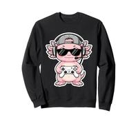 Funny Axolotl Gamer Tee Gaming Headset Gamepad Video Games Sweatshirt