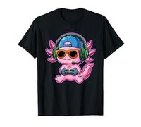 Funny Axolotl Gamer Tee Gaming Headset Gamepad Video Games T-Shirt