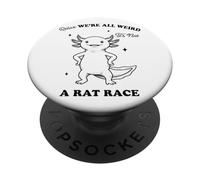 Funny Axolotl We're All Weird Quote Design PopSockets Adhesive PopGrip