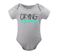 Funny Baby Bodysuit - Crying Gets You Things - Babygrow One Piece Gray-style 6months